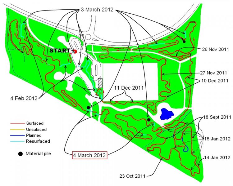 Trail build progress on 4th March 2012.