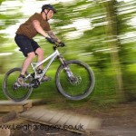 Riding off the woodwork near the start.