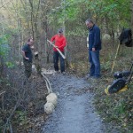 People working on trail.