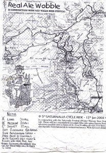 Real Ale Wobble route map 2002