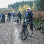 Riders on track in Forest of Dean.
