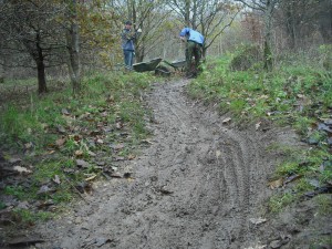 Muddy section before surfacing.