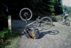 Upside down rider at Cannock Chase.