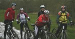 Group of women mountain bikers.