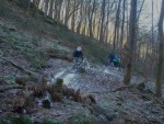 Ice on final descent at Brechfa Gorlech route.