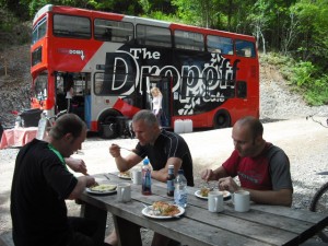 Double decker cafe bus.