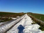 Snow on track over ridgeway.