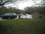 Car, rubble, power barrow, chippings.