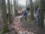 Mountain bike trail with rubble in it.