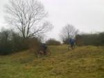 Riding a bike on the Wansdyke.