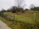 Riding a mountain bike on the Wansdyke.