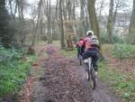 Mountain bike riders in Heycroft Shaw in the Chilterns.