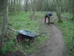 Digging mud at Croft Trail.