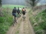 Mountain bikers on bridleway.