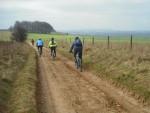 Riders on ridgeway near Hackpen hill.