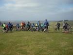 Group of riders near Monkton down on ridgeway near Marlborough.