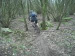 Rider in mud at New Totterdown woods near Marlborough.