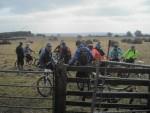 Group of riders exiting New Totterdown woods.