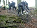 Rider going down roots near Rockley in Wiltshire.