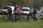 Woman mountain biker at Croft Trails, Swindon.