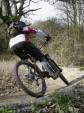 Woman mountain biker at Croft Trails, Swindon.