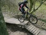 Woman mountain biker at Croft Trails, Swindon.