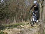 Woman mountain biker at Croft Trails, Swindon.