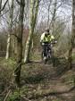 Woman mountain biker at Croft Trails, Swindon.