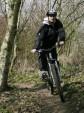 Woman mountain biker at Croft Trails, Swindon.