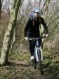 Woman mountain biker at Croft Trails, Swindon.