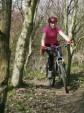 Woman mountain biker at Croft Trails, Swindon.