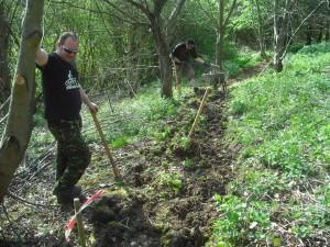 Digging out new trail.