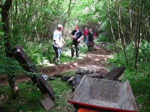 Trail building.