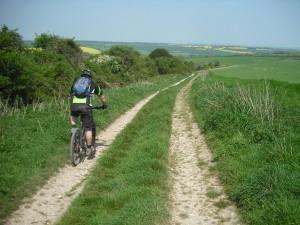 Riding on tracks near Salisbury.