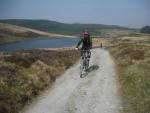 Mountain biker on Nantyrarian trail in mid Wales.