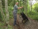 Wheel barrow being tipped at Croft Trail in Swindon.