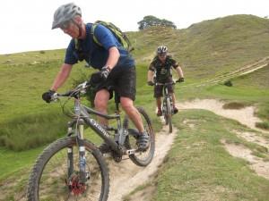 Mountain biking on Cleeve Hill.