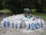 Moving limestone dust at the Croft Trail.