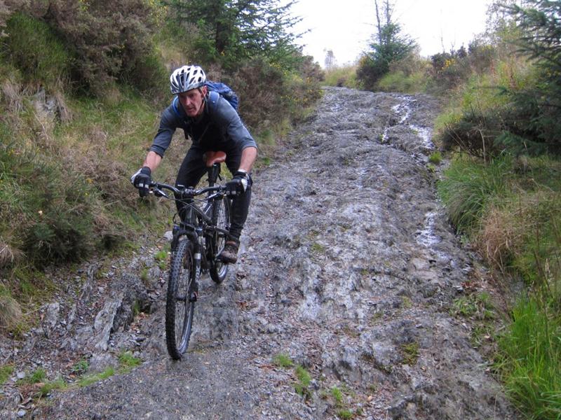 Lava flow rocks on mountain bike.