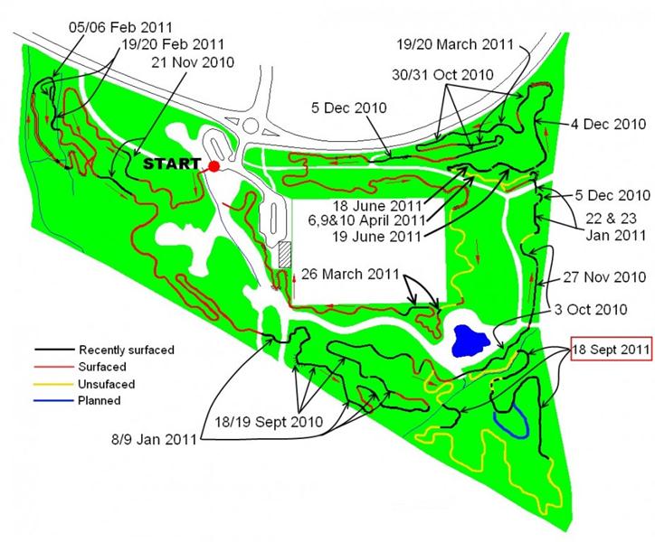 Croft Trail progress map 18th Sept 2011.