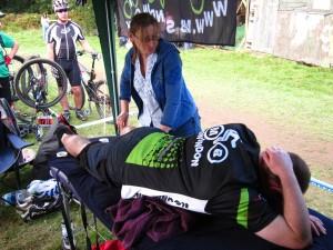 Sports science massage at Oktoberfest.