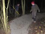 Repaired berm by night at the Croft Trail in Swindon.