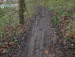 Muddy trail before being fixed.