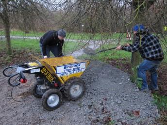 20 tonne pile of chippings almost finished.