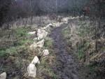 Rocks for technical trail feature at Croft Trails in Swindon.