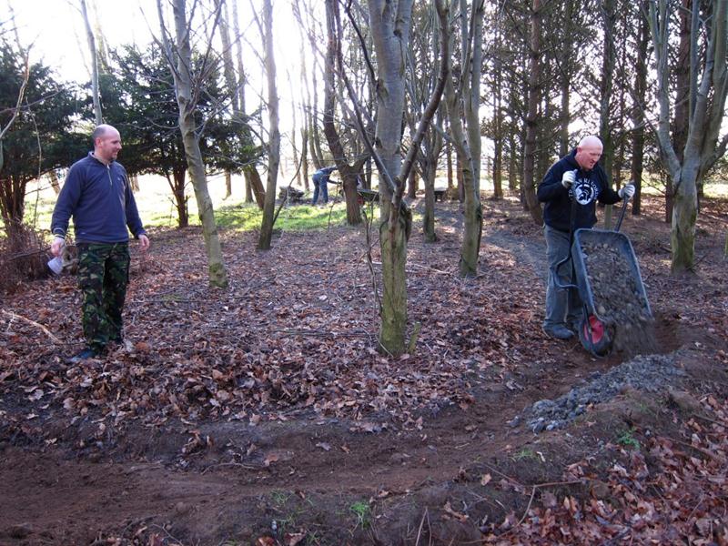 Trail building at the Croft Trail in Swindon.