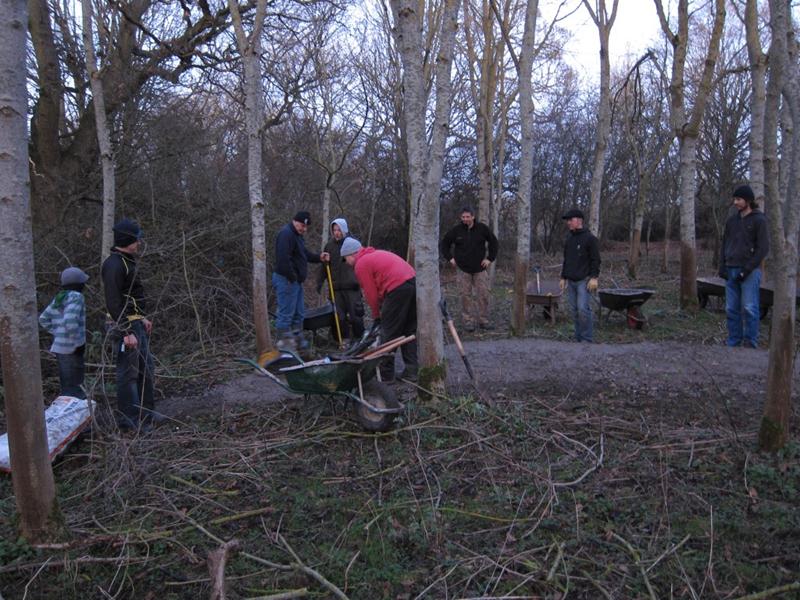 Trail building group at the Croft Trail in Swindon.