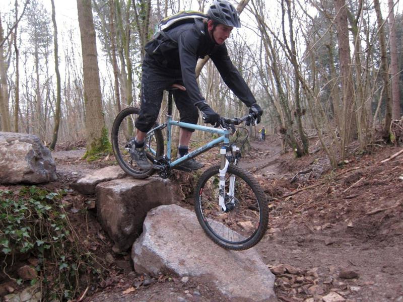 Rock ramp at Yer Tiz trails in Bristol.