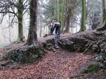 Big rock drop at Leigh Woods in Bristol.