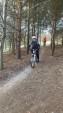 Woman riding mountain bike at the Croft Trail in Swindon.